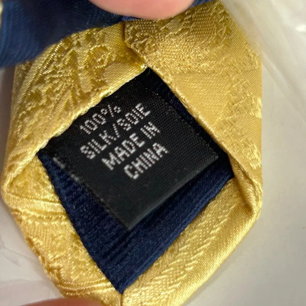 Michael Kors Mens Yellow Paisley 100% Silk‎ Necktie Designer Formal Tie NEW